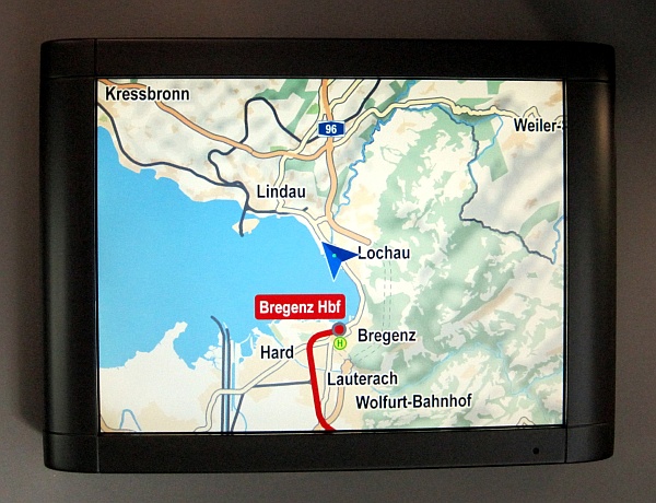 Display im Railjet nach Lindau
