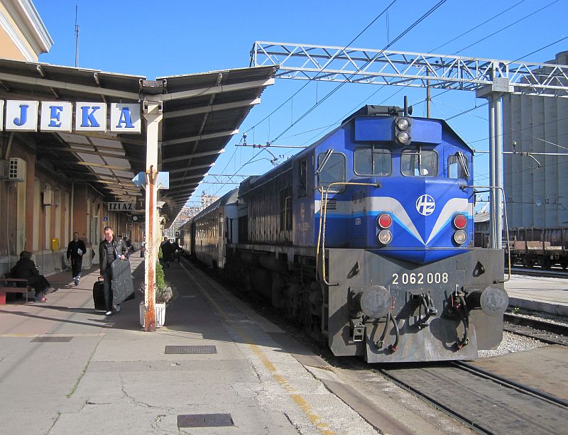 Ankunft des Regionalzugs in Rijeka