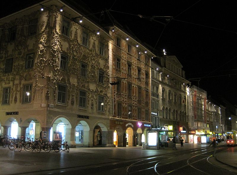 Häuserzeile am Hauptplatz von Graz