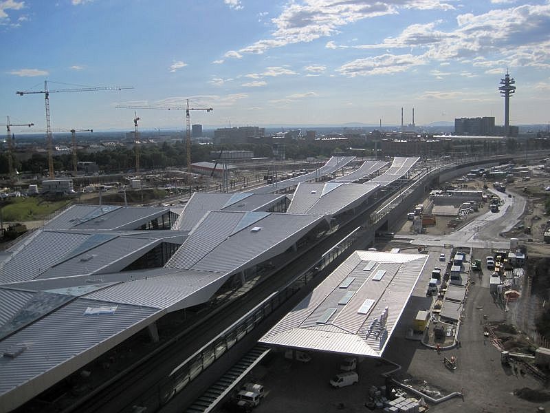 Blick auf den Neubau des Hauptbahnhofs Wien