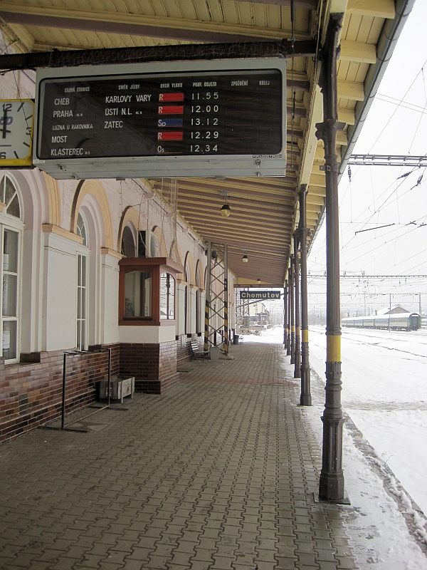 Bahnsteig von Chomutov