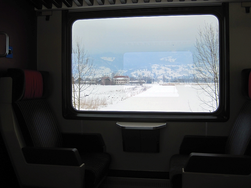 Fahrt mit dem Rheintal-Express nach Buchs