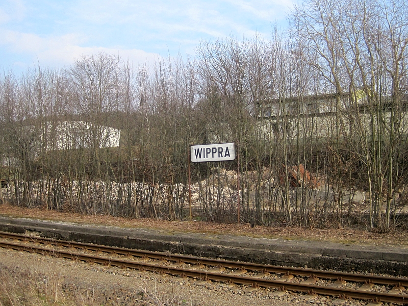 Bahnhofsschild Wippra