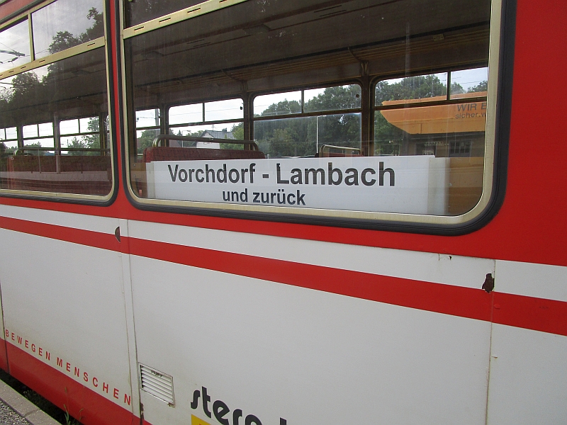 Zuglaufschild der Lokalbahn Lambach-Vorchdorf-Eggenberg