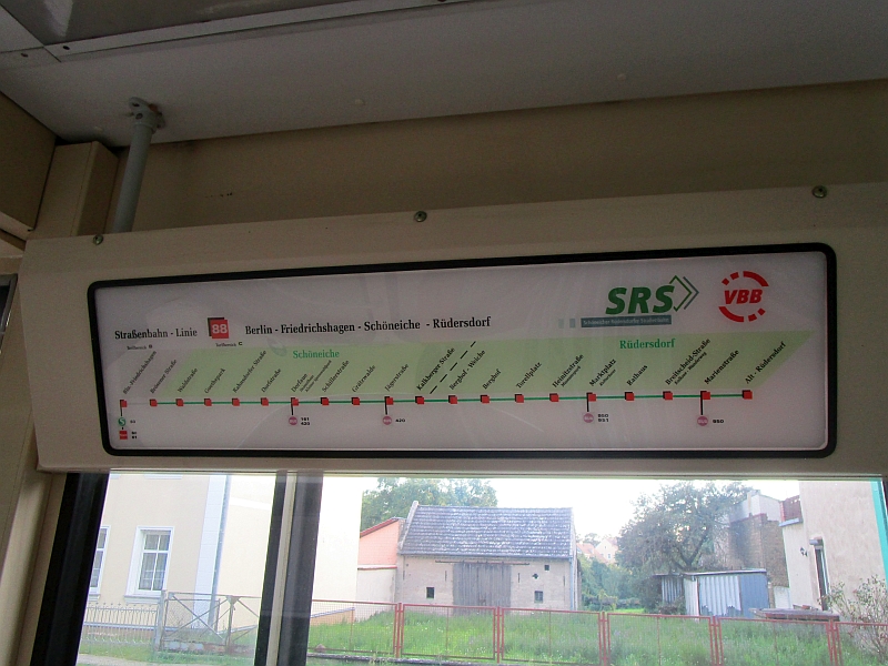 Linienverlauf der Schöneicher-Rüdersdorfer Straßenbahn